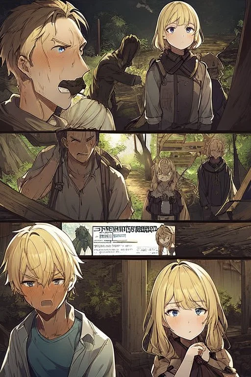 Dirty Blonde Anime Boy in the woods