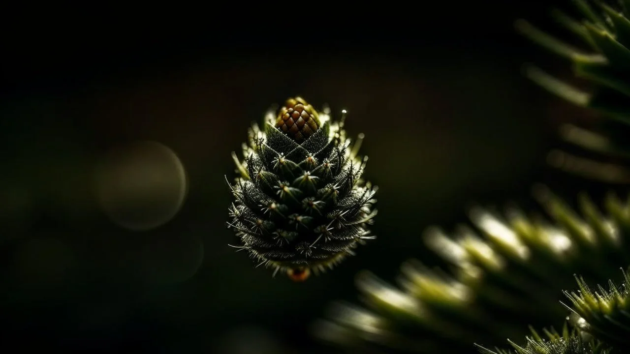 In the winning macro photograph by John Eyre, a branch adorned with a solitary pine cone stands as a testament to the allure of nature in coniferous forests. The lush evergreen branches of spruce and pine trees, intertwined with the essence of a maritime pine, create a stunning green flora forest. This beautiful landscape showcases the majesty of pine trees and the elegance of fir trees, nestled within an enchanting evergreen forest.