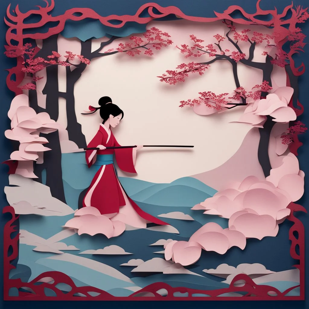 A mesmerizing paper-cut animation of the iconic tale of Mulan comes to life on the screen. Every delicate detail meticulously crafted out of paper unfolds before your eyes, showcasing the determined spirit of Mulan. The intricate paper scenes blend vibrant colors with the ancient art of papercutting, capturing Mulan's courage and determination as she goes against societal expectations to protect her family and honor. This enchanting animation captivates viewers with its exquisite precision and a