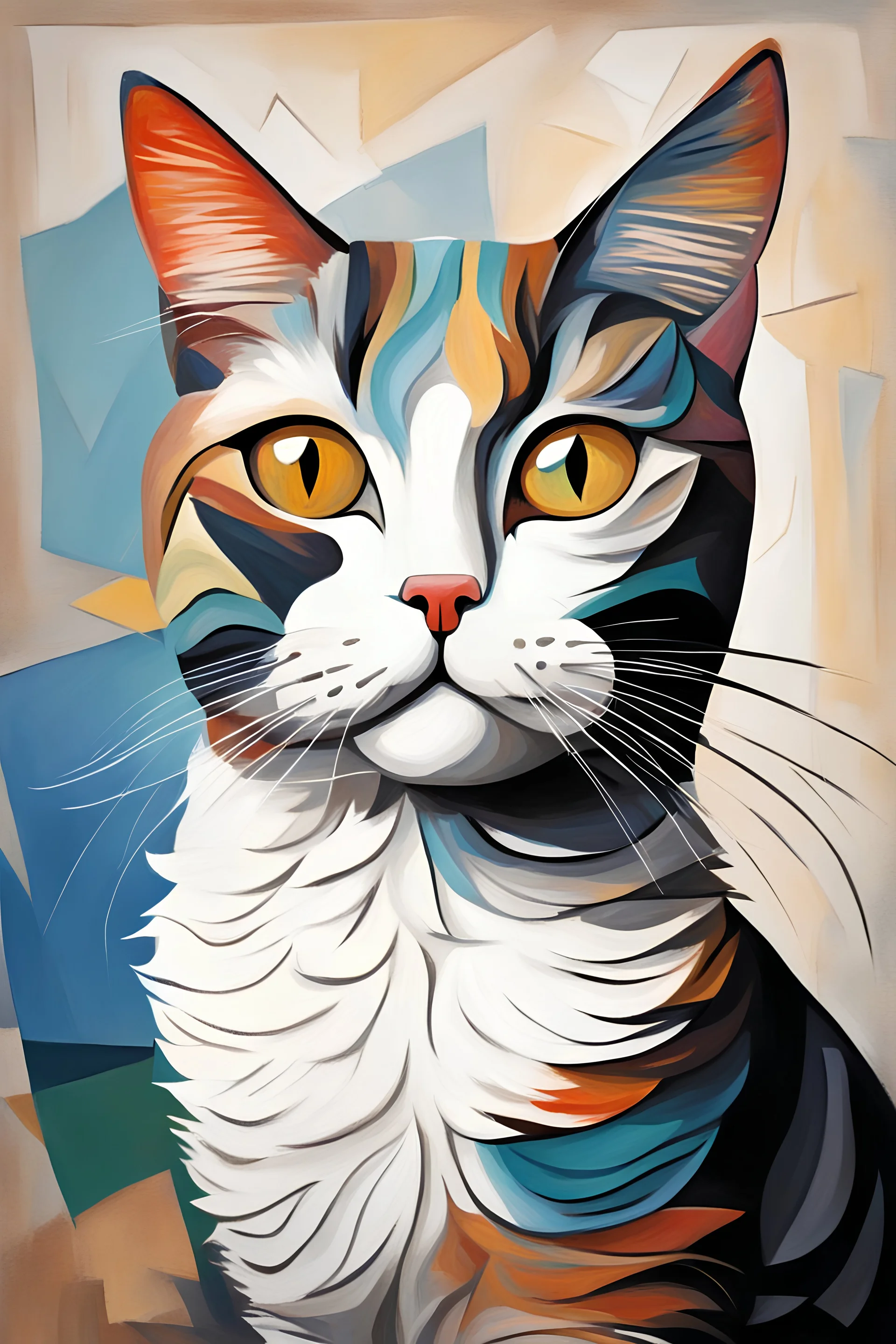 portrait de chat style Picaso