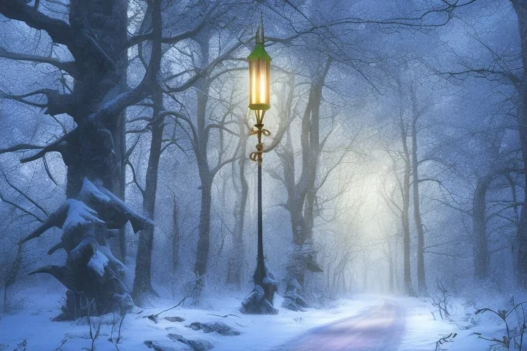 FOREST LANTERN WINTER PATH FALL