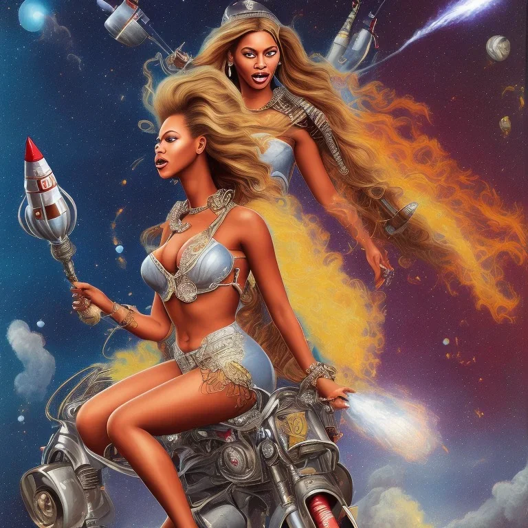 beyonce riding a rocket