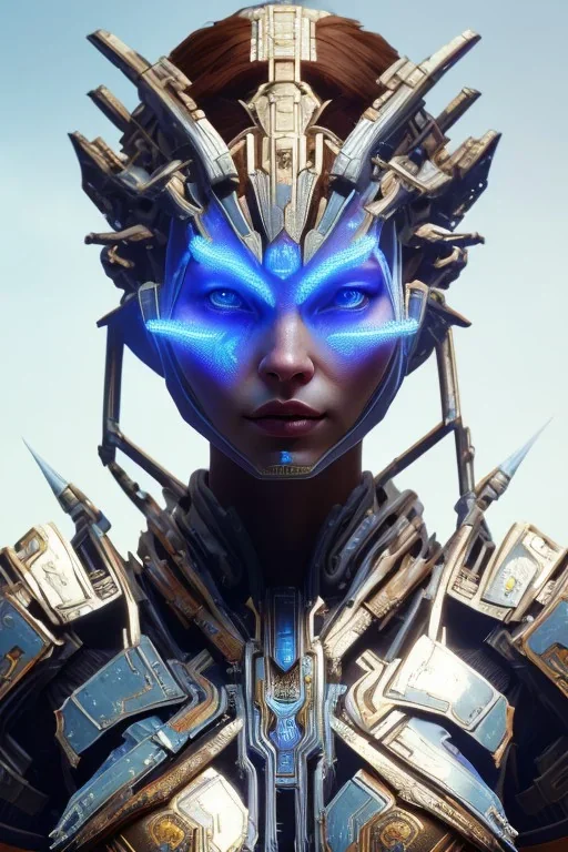 symmetry!! portrait ofobsidian blue fire alien in the style of horizon zero dawn, machine face, intricate, elegant, highly detailed, digital painting, artstation, concept art, smooth, sharp focus, illustration, art by artgerm and greg rutkowski and alphonse mucha, 8k