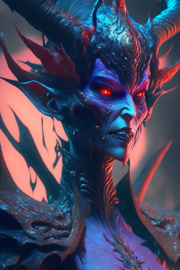 Female demon alien,FHD, detailed matte painting, deep color, fantastical, intricate detail, splash screen, complementary colors, fantasy concept art, 32k resolution trending on Artstation Unreal Engine 5