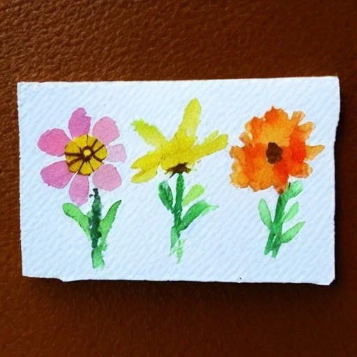 tiny watercolor of pressed flowers, etsy