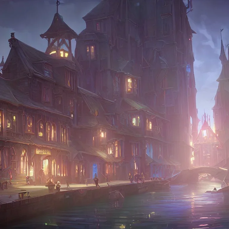 A school in a magical canal town for warlocks and witches