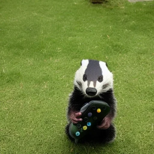 Badger playing xbox