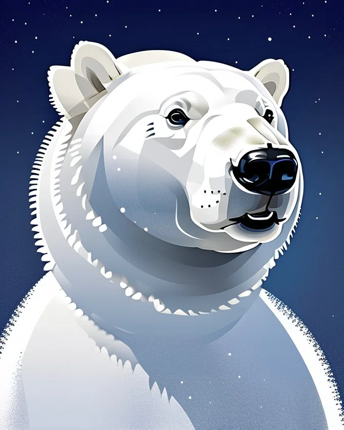 Fondo blanco Art illustration lineal polar bear, nieve, calidad ultra, hiperdetallado, 12k, fondo blanco, color blanco y negro full body