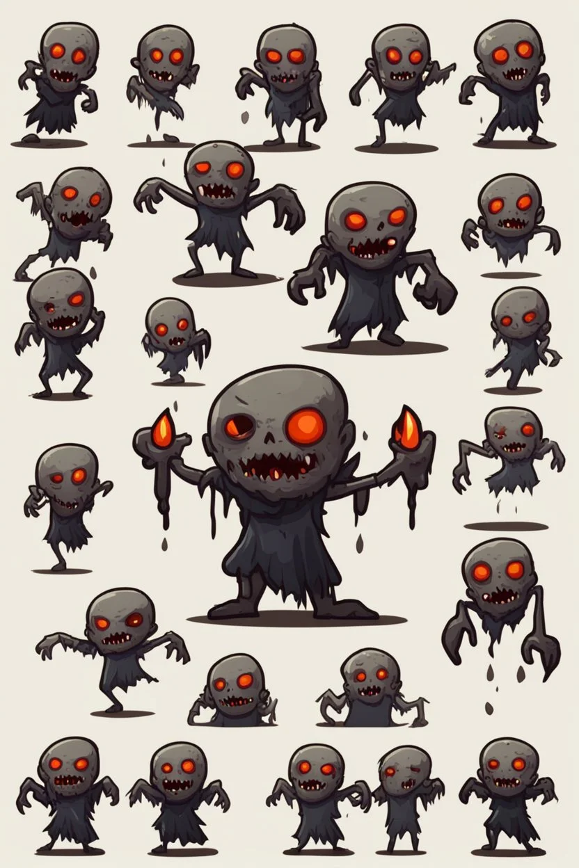 cute undead soul sprite sheet for animation (idle, run, jump movement)