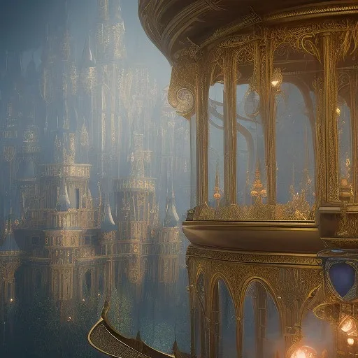 The palace of magic king, huge structure, panoramic view, zoomed out view of the exterior, mysterious, soft lighting, unreal engine 5 volumetric lighting, intricate details, realistic style, 8k resolution