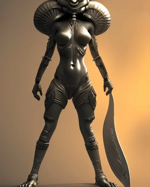 alien warrior female full body