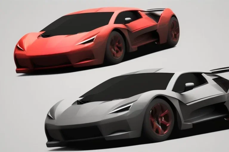 Supercar Vector 3d rendering Vector collage