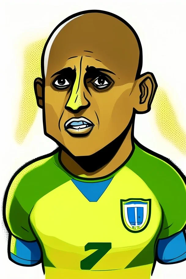 Roberto Carlos Brazilian football player cartoon 2d