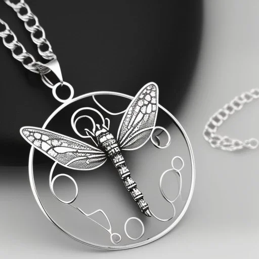 necklace with a simple, elegant design featuring a single, shimmering polyester in dragonfly pendant