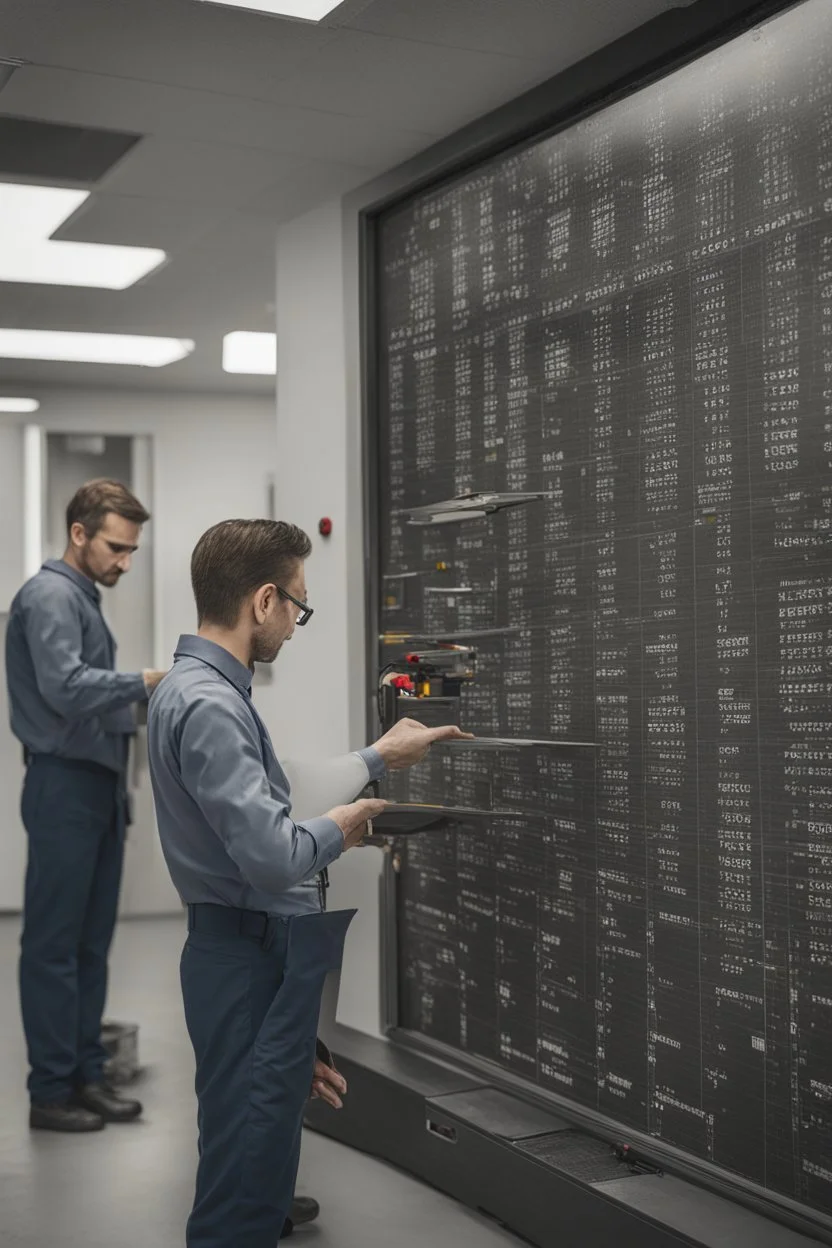 operators looking at a huge maintenance schedule