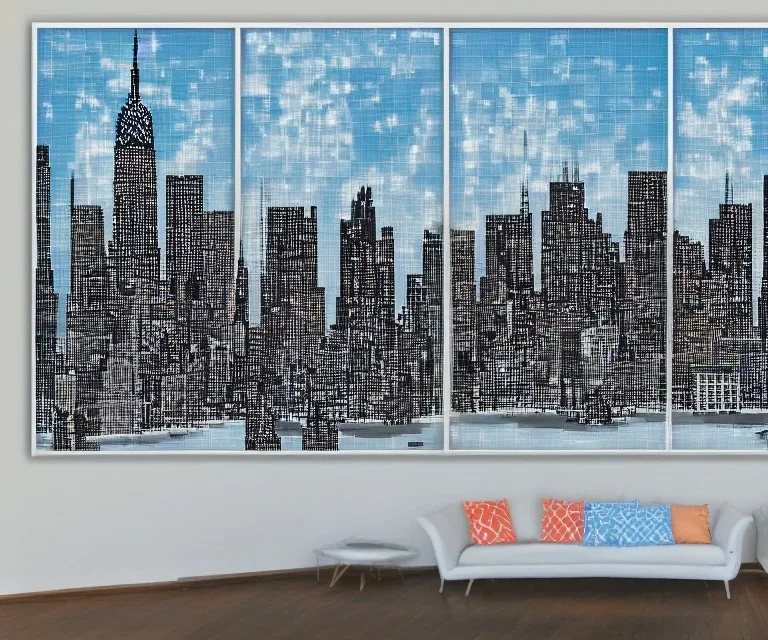 pixel art New York skyline