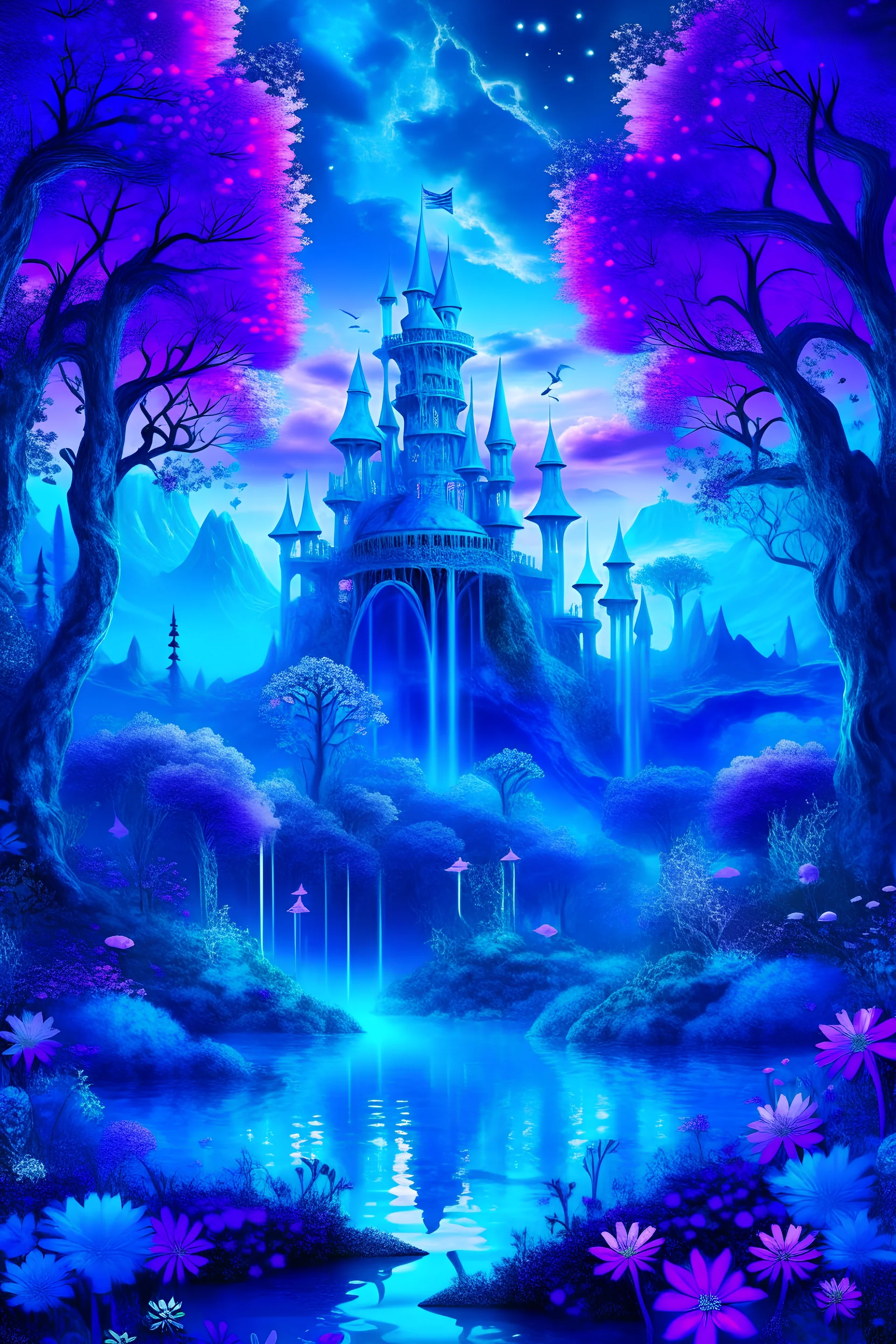 mystical fairyland in blue purle colour