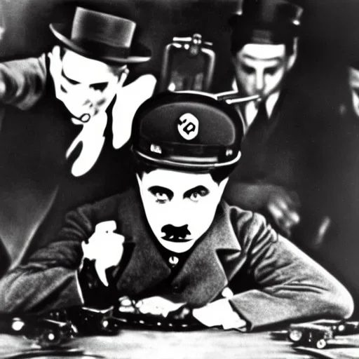 Chaplin shoot Hitler in the belly