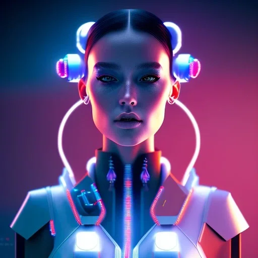 head and shoulders portrait of a Beautiful cyberpunk girl, 8k resolution concept art