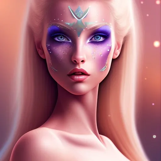 Beautiful Blonde girl Wearing make up avatar pandora