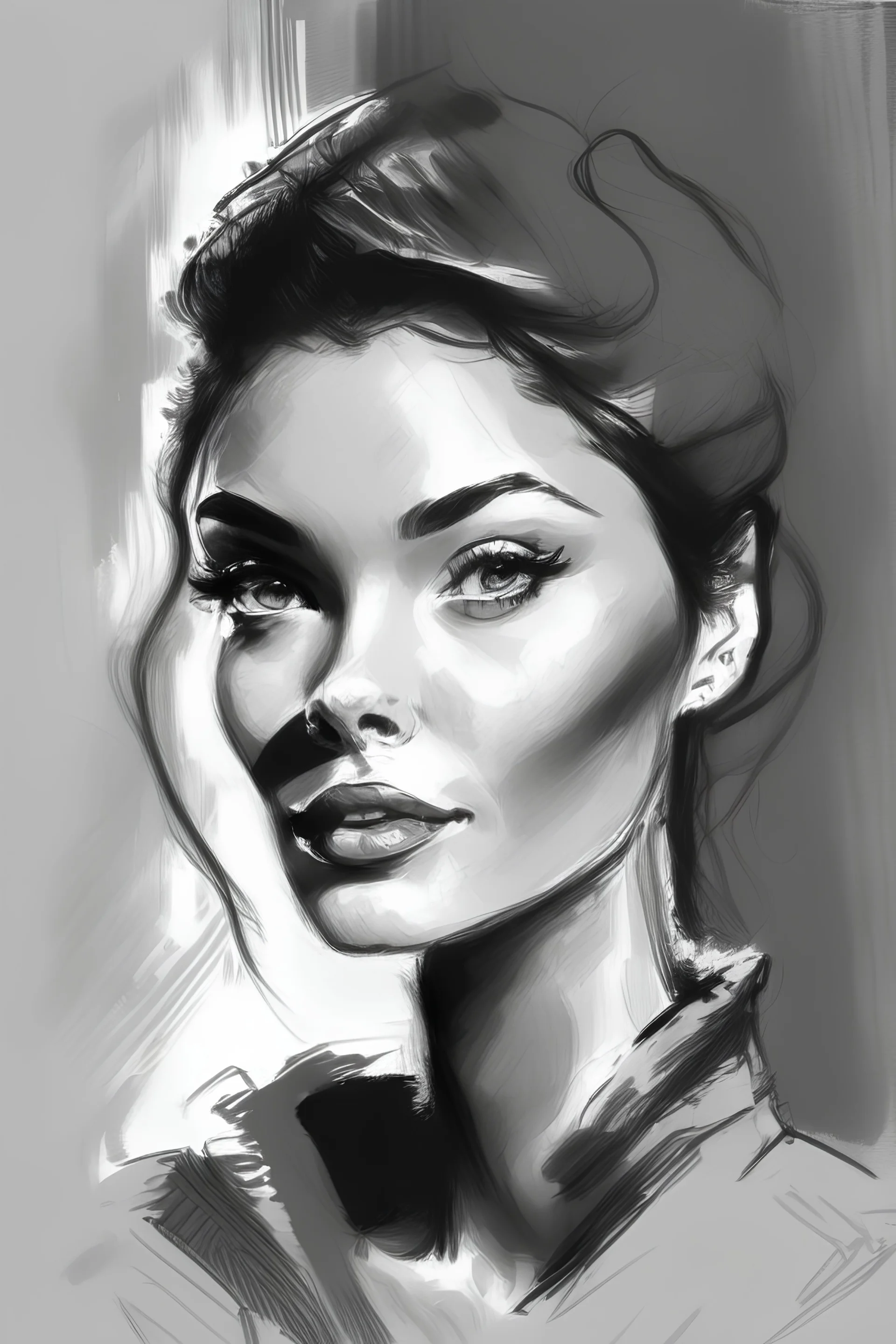 portrait of a woman sketch style
