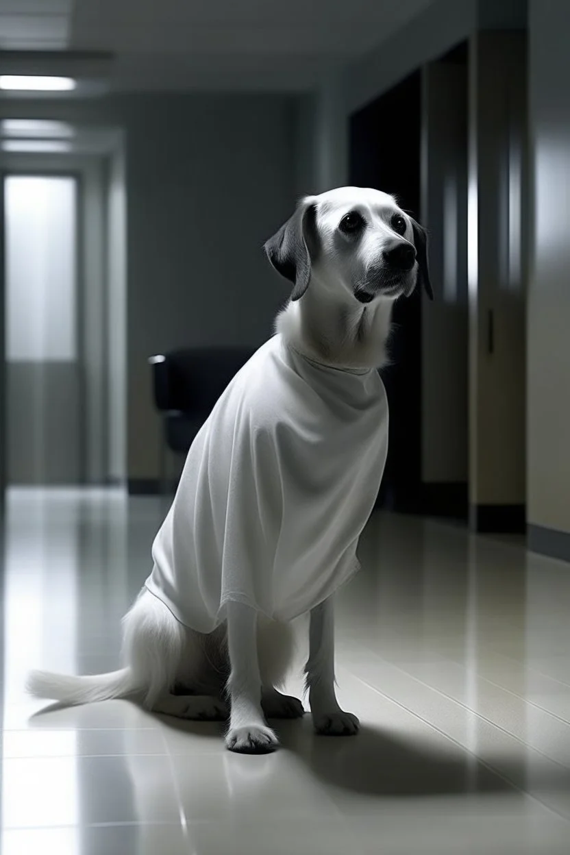 Death appears in the form of a friendly Dog with a ghostly white aura around. He wanders around the hospital in search of the next soul that needs him.