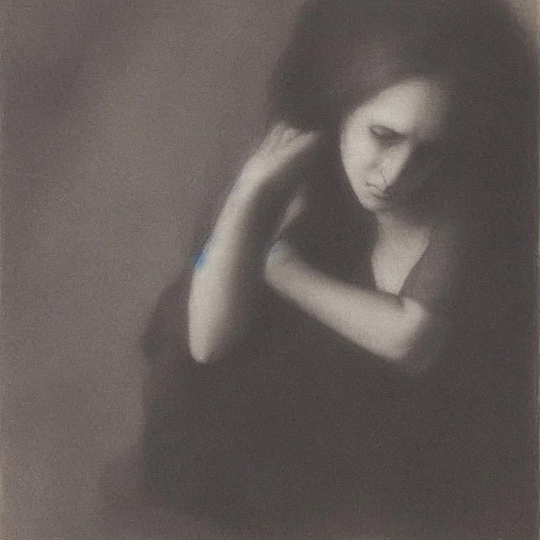 portrait of a depressed woman by almeida junior, grainy