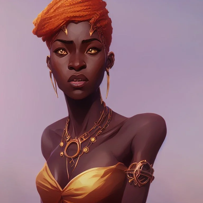 Africa goddess Oshun in the style of stefan kostic, realistic, full body, sharp focus, 8k high definition, insanely detailed, intricate, elegant, art by stanley lau and artgerm