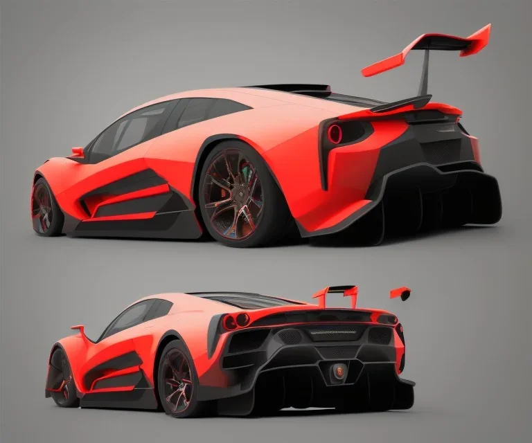 Car Supercar Vector 3d rendering Vector collage