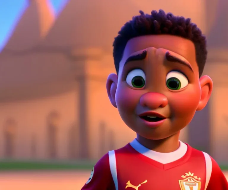  the Egyptian soccer player Shikabala as a child ,baby face, the most beauiful portrait , vintage pixar