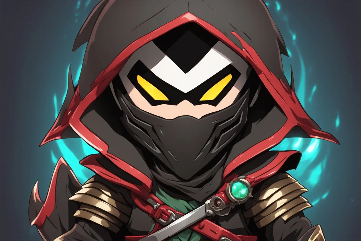 Chibi pyke venom in 8k solo leveling shadow artstyle, in the style of fairy academia, pirate them, mask, close picture, neon lights, intricate details, highly detailed, high details, detailed portrait, masterpiece,ultra detailed, ultra quality