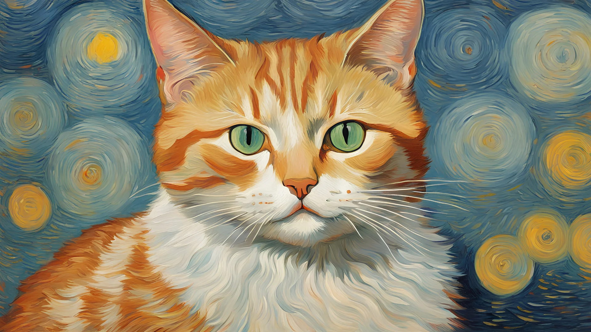 Portrait of a cat by Van Gogh