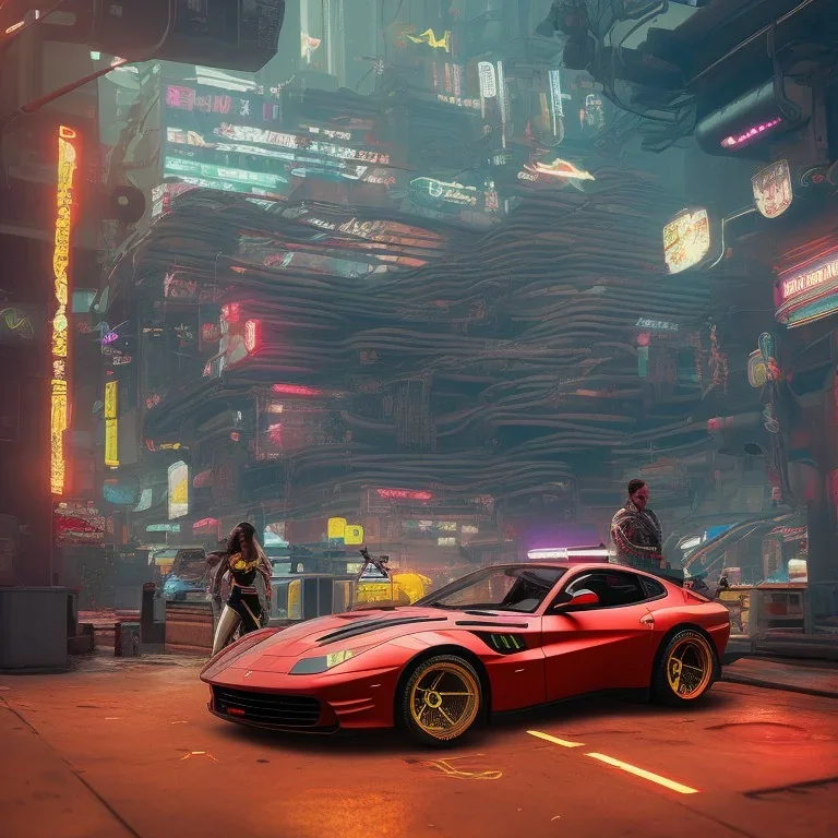 cyberpunk 2077 version of a ferrari F12