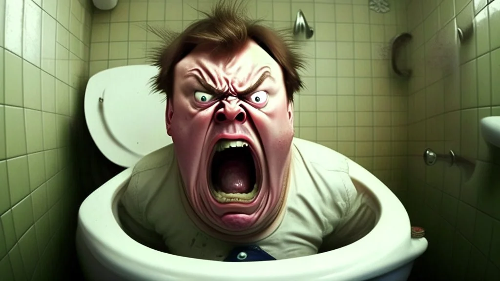 angry russian keeps flushing the toilet