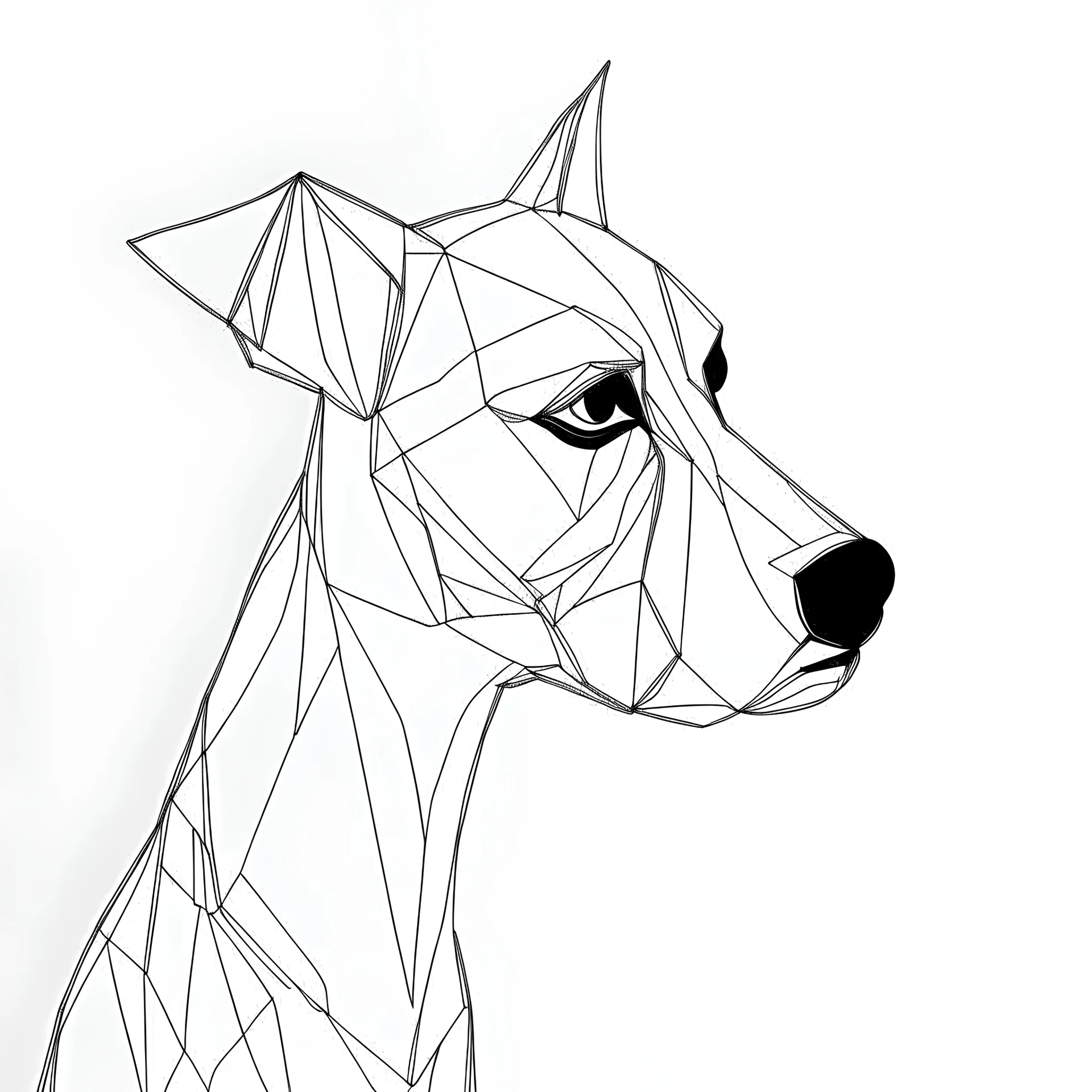 Create an abstract, minimalist dog using continuous line art.