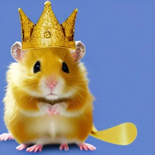 a hamster with a golden crown