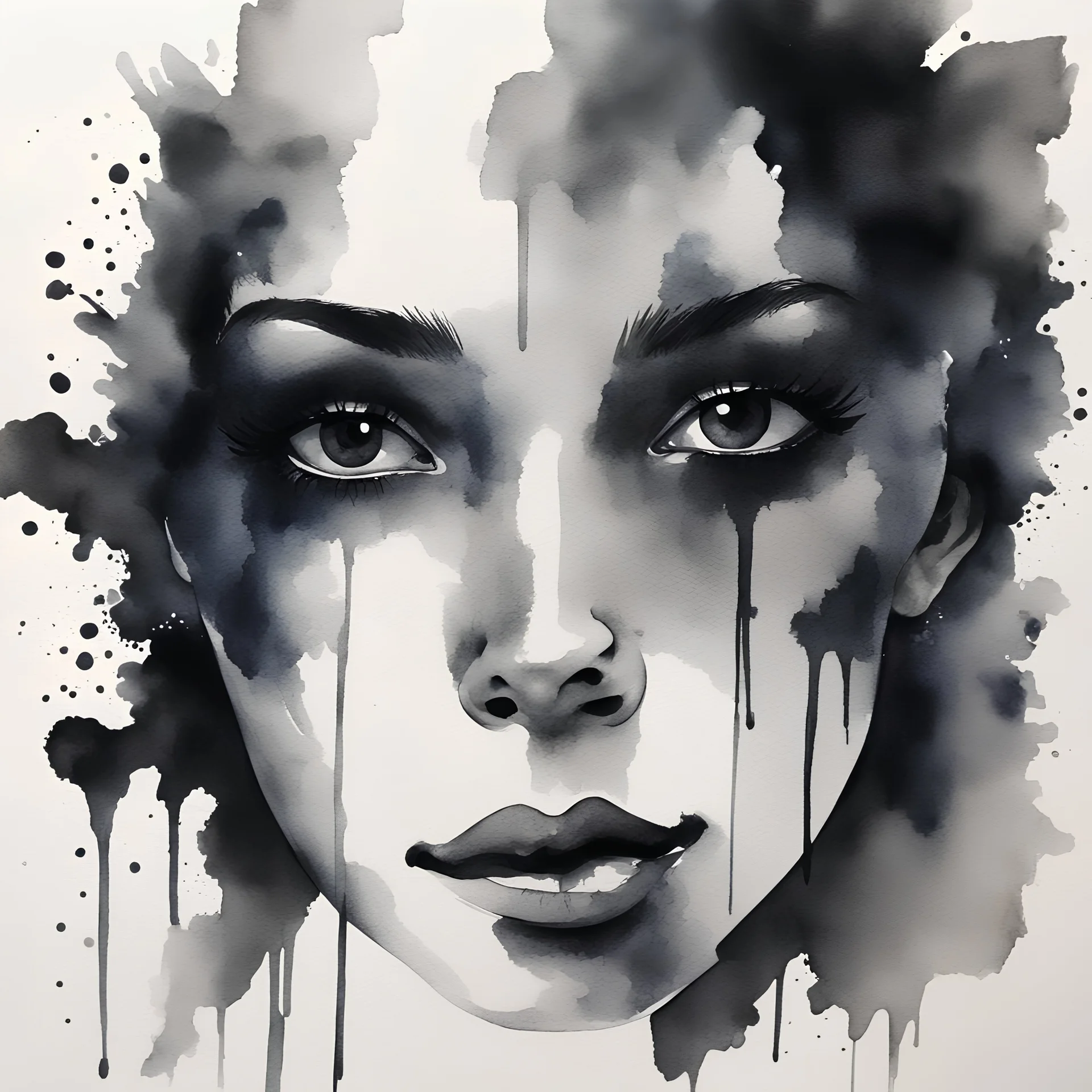 black watercolor art