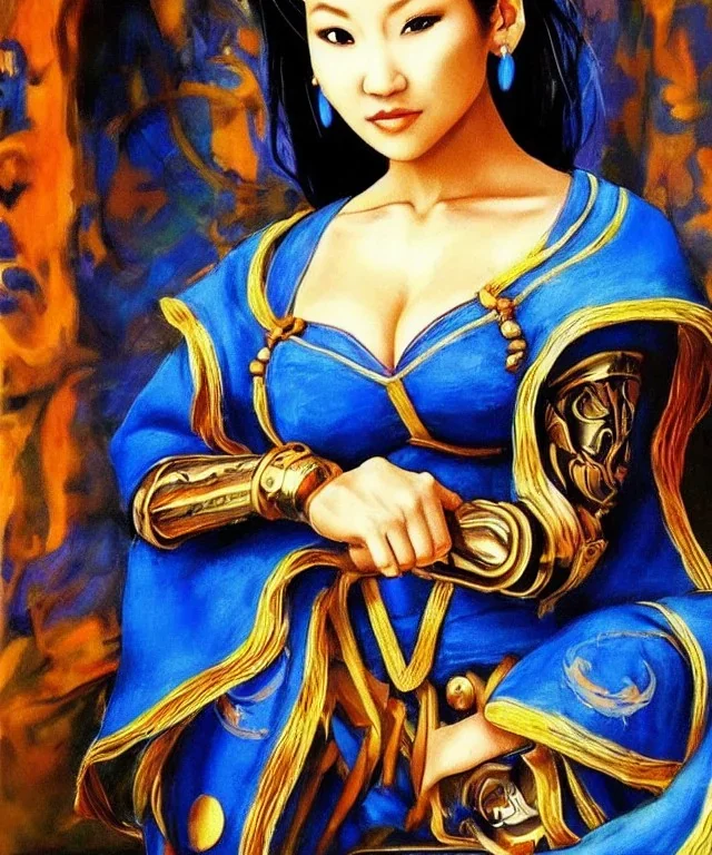 Beautiful k chun-li potrait like monalisa