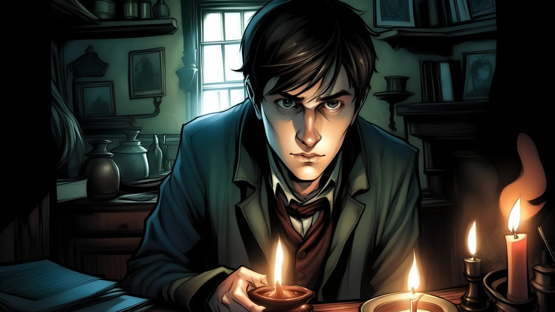 In this exciting chapter, a family member takes on the role of a brave detective who seeks to uncover the secrets of a terrifying curse that threatens to destroy the family's life. Preparations for confrontation appear in his eyes, candles are lit in the dark darkness and their light is reflected on his face, he is pensive and determined. The house turns into a research laboratory, where careful steps expand to explore every nook and dark corner. Old books and burning papers are laid out on the