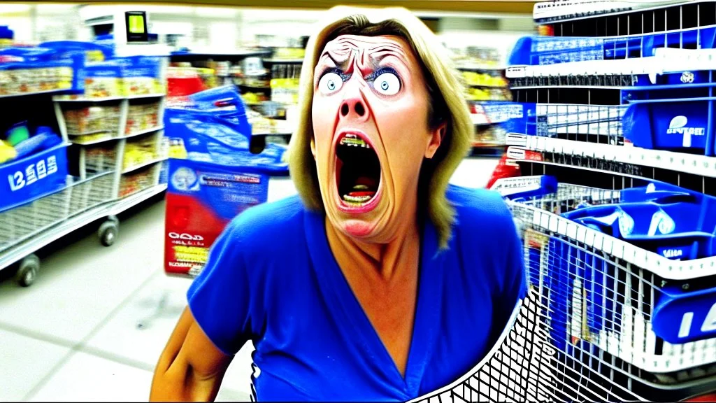 psycho lady shopping at lowes store