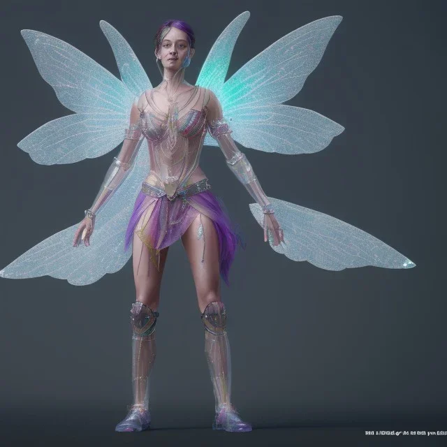 transparent multicolor crystal warrior fairy