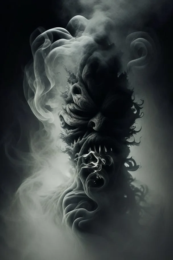 Smoke in a shape of a monster humanoid smoke