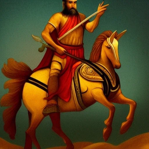 wise man ancient warrior on a horse