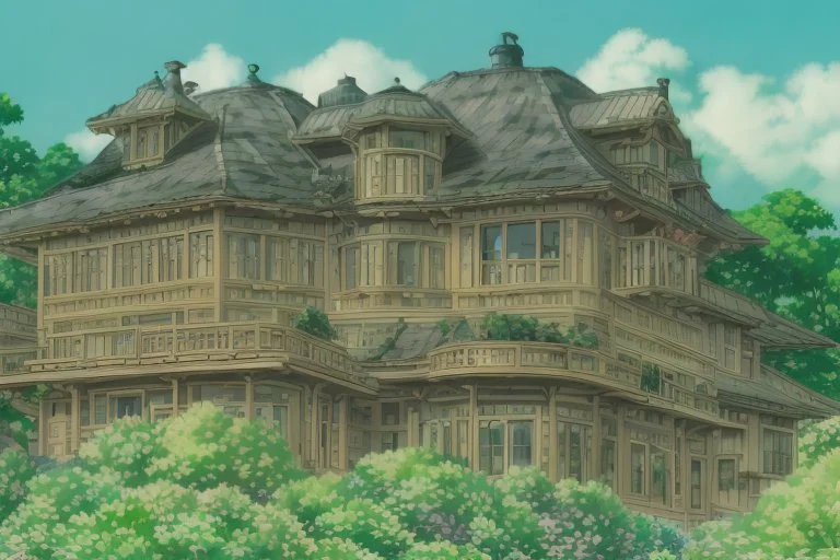 fantasy victorian house surrounded by forest