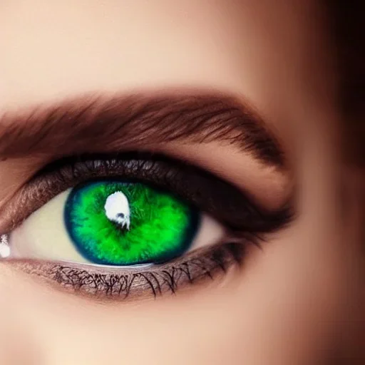 Portraits of beautiful women with green eyes