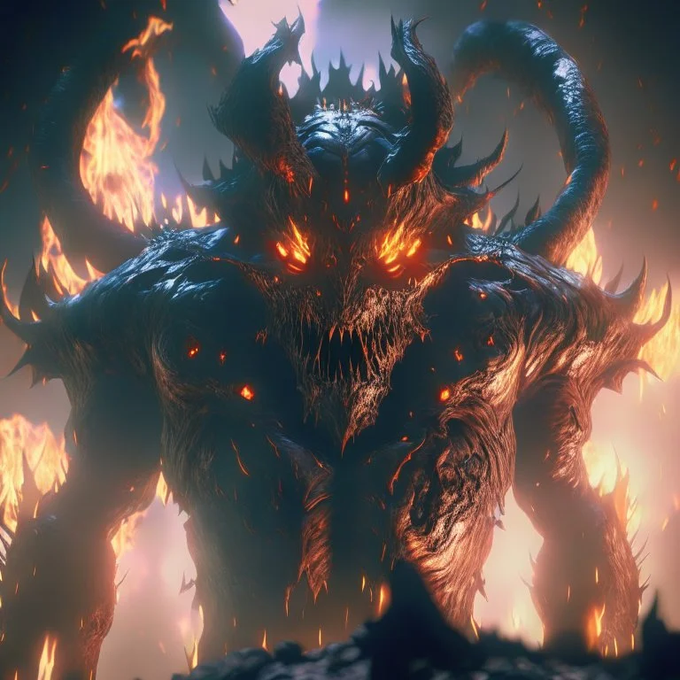 giant tar demon lord, unreal engine 5, 8k resolution, photorealistic, ultra detailed