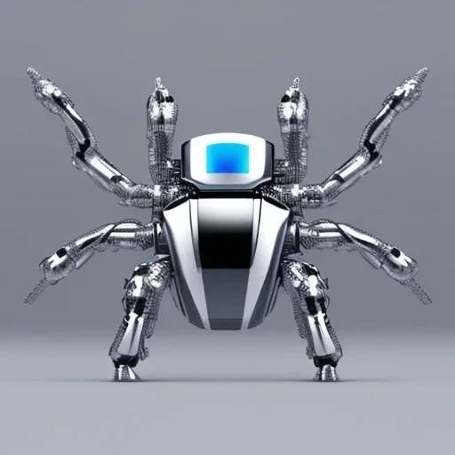 spider robot gadget, silver and blue