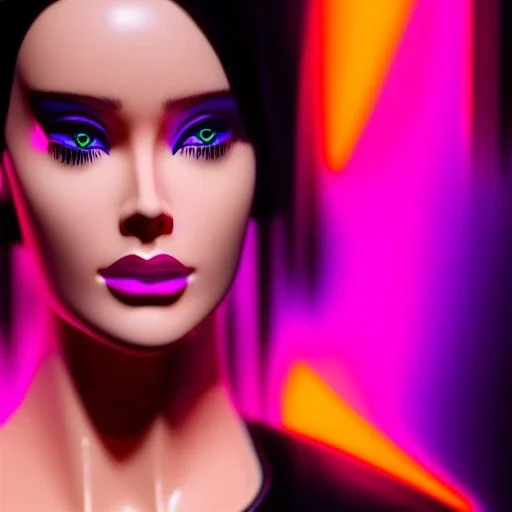 Ultra detailed fullbody Portrait in oil on canvas of punk busty Joi-blade runner 2049-,cuberpunk,neon,orange,pink,purple,extremely detailed digital painting, extremely detailed face,sexy, crystal clear eyes,perfectly centered image, perfect composition, rim light, beautiful lighting,masterpiece ,16k, stunning scene, raytracing, anatomically correct, in the style of Simon Bisley and uncannyknack and caravaggio and Seung Eun Kim and Steve Jung Jeehyung Lee.