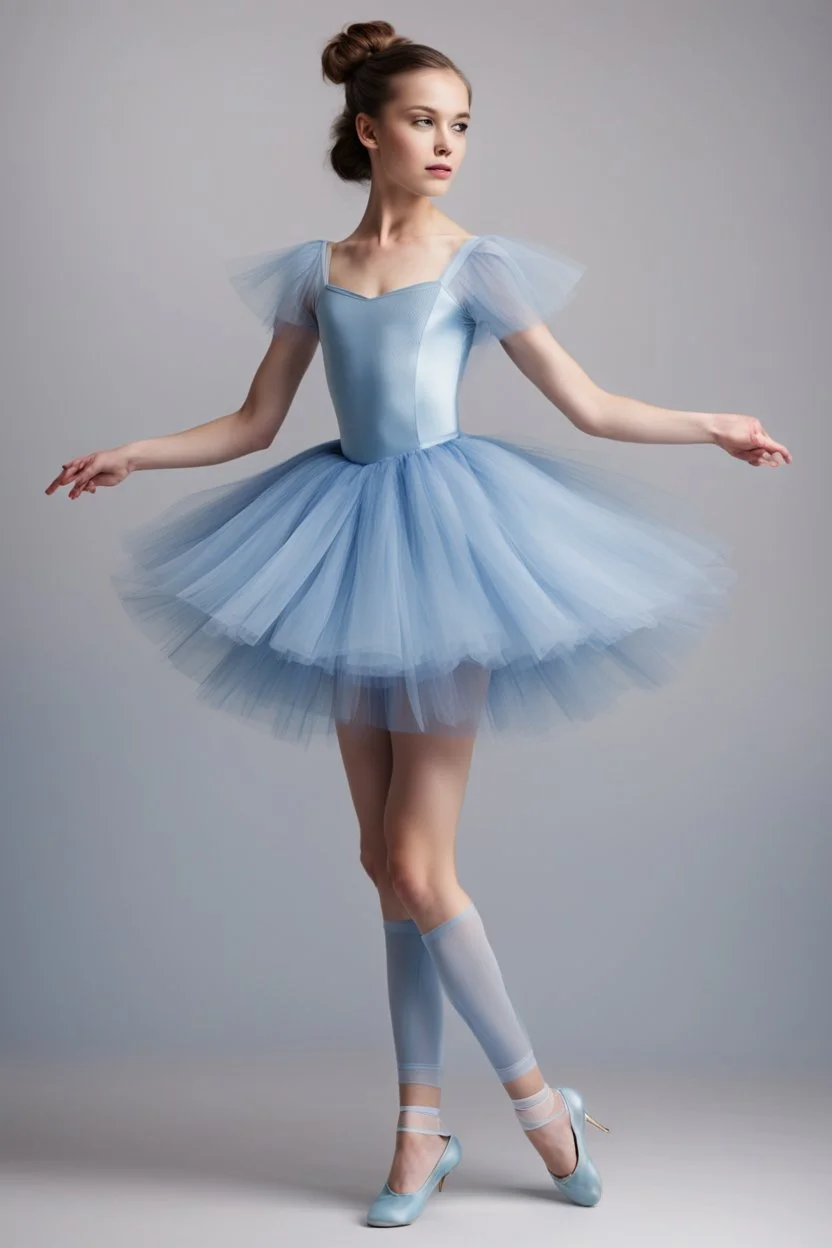 ballerina outfit, blue tones