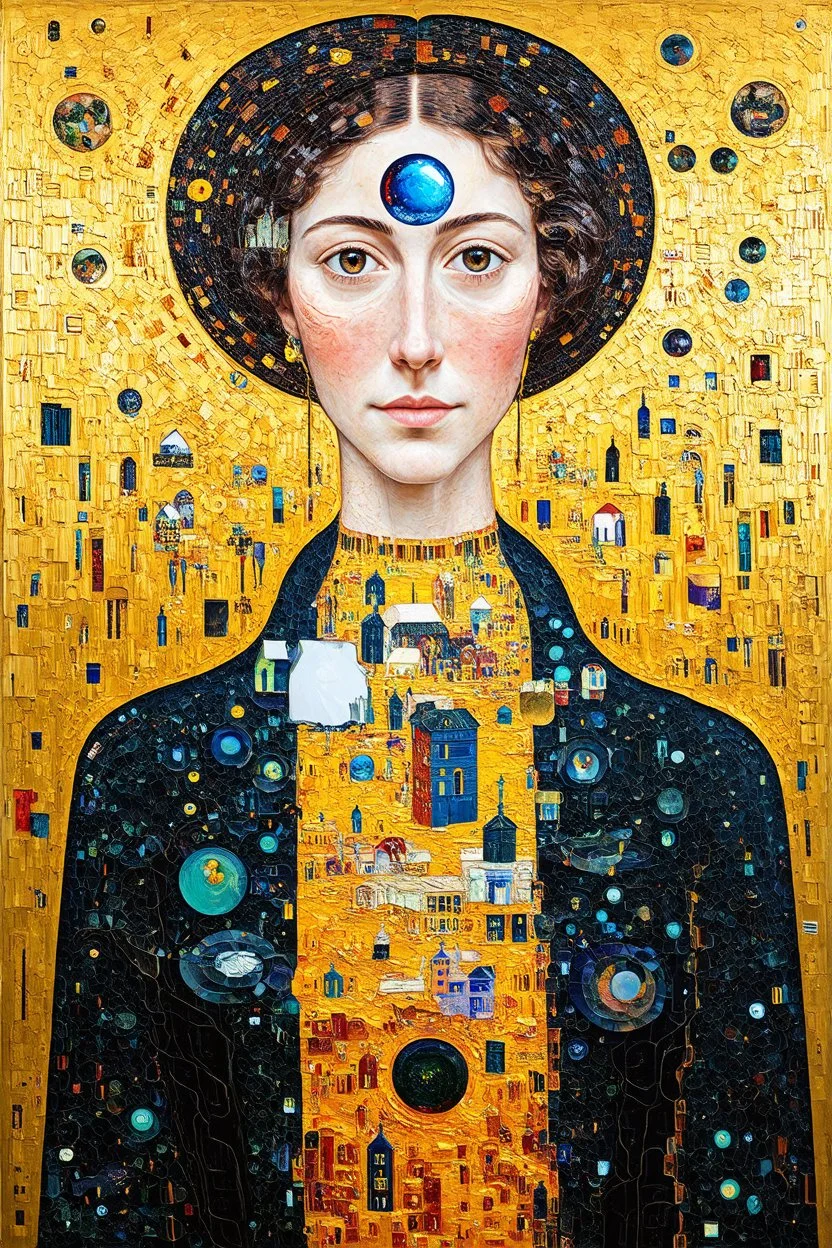 Bring change and magic to your life; a mashup of the styles of Gustav Klimt and HundertwASSER; neo-surrealism; golden ratio